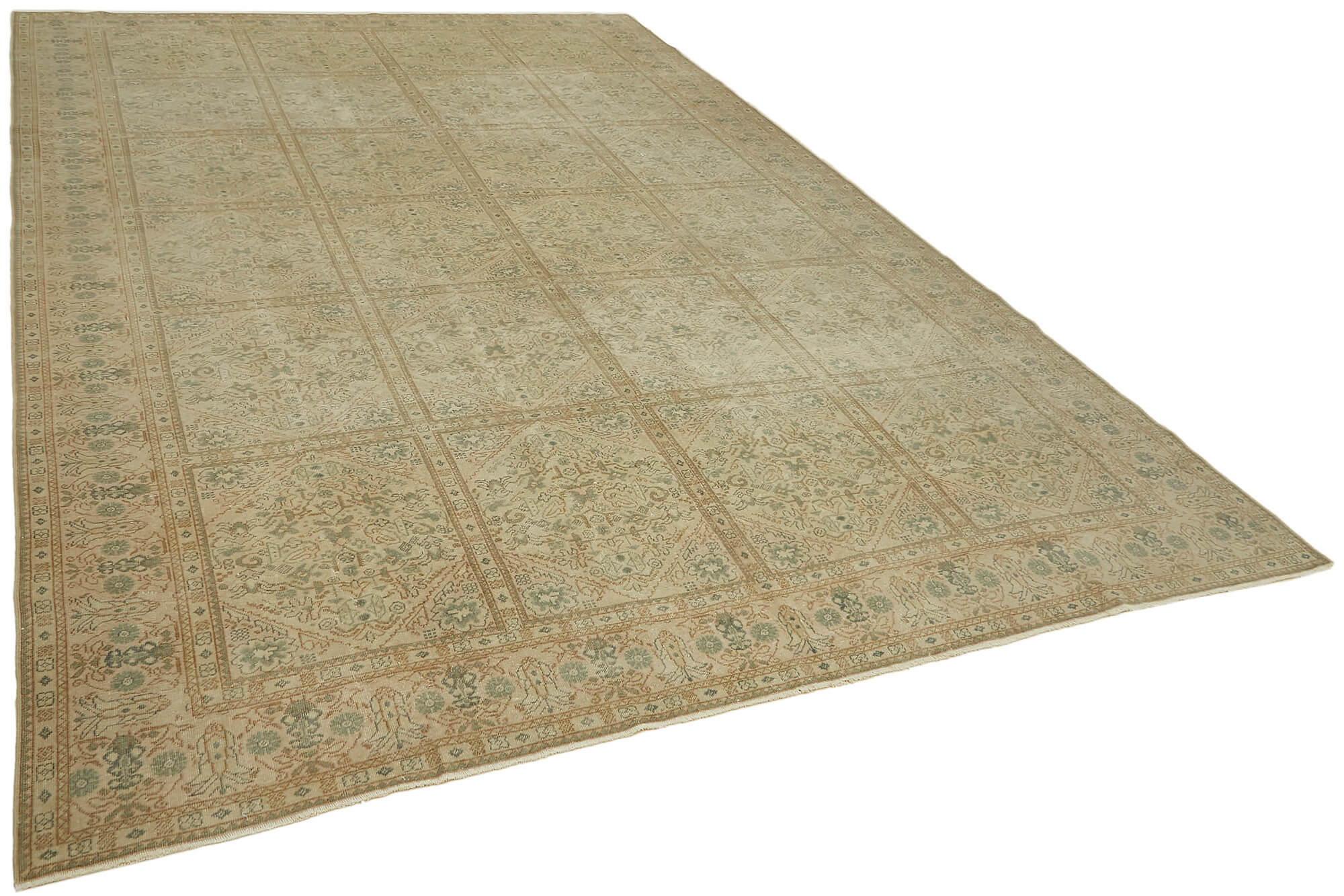 9 x 13 Beige Vintage Large Area Rug - 7628