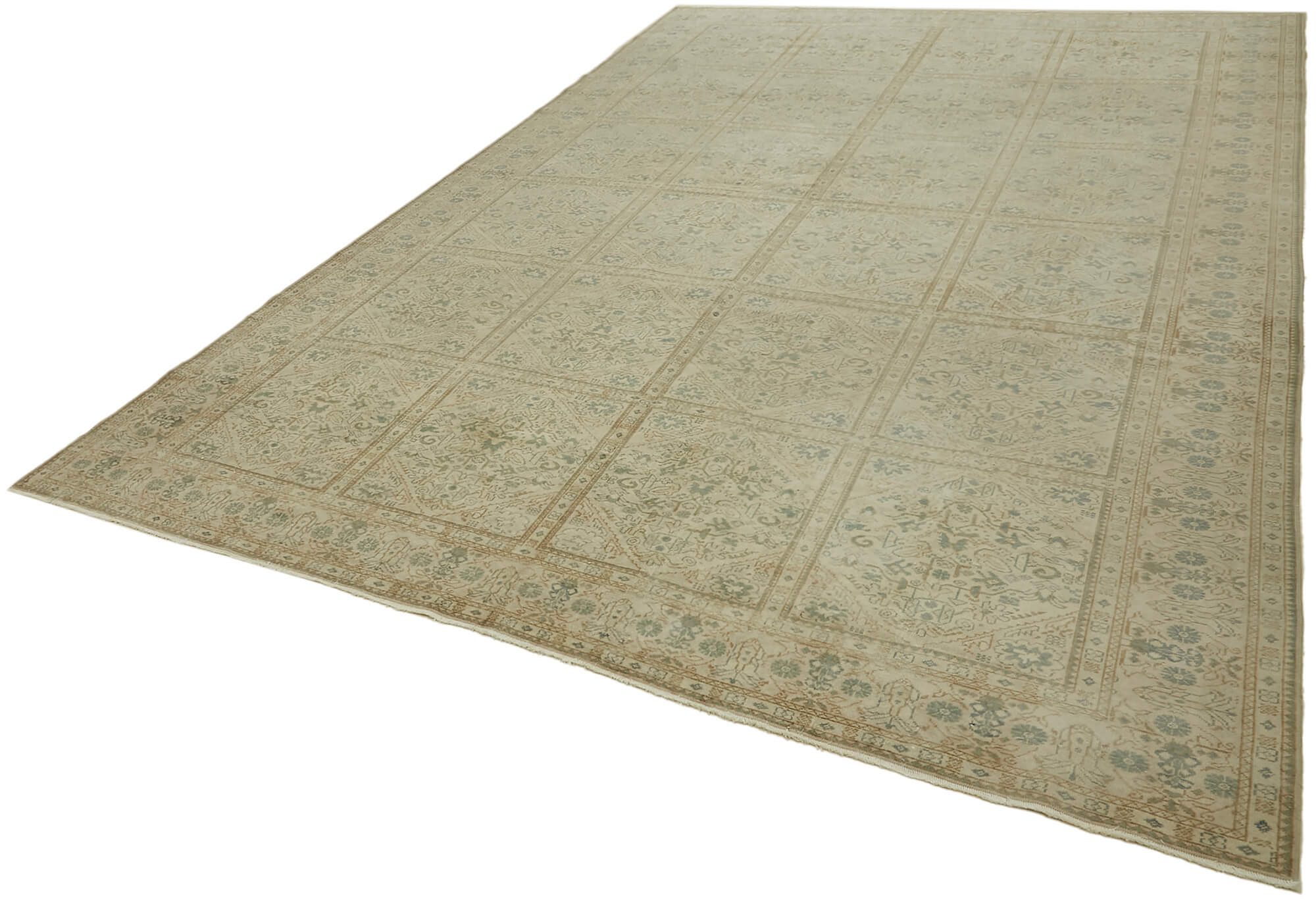 9 x 13 Beige Vintage Large Area Rug - 7628