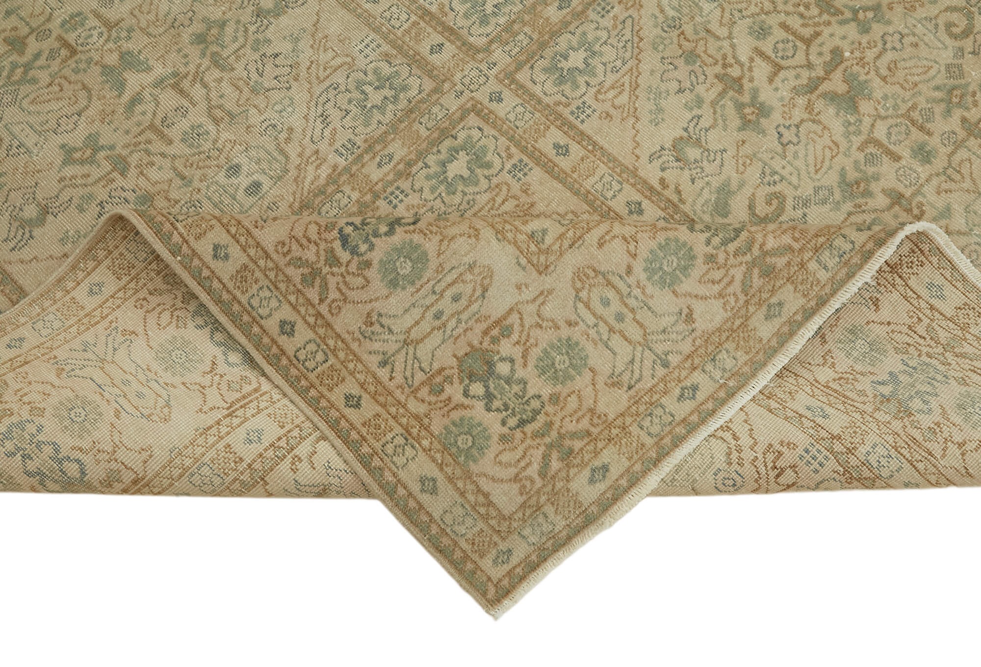 9 x 13 Beige Vintage Large Area Rug - 7628