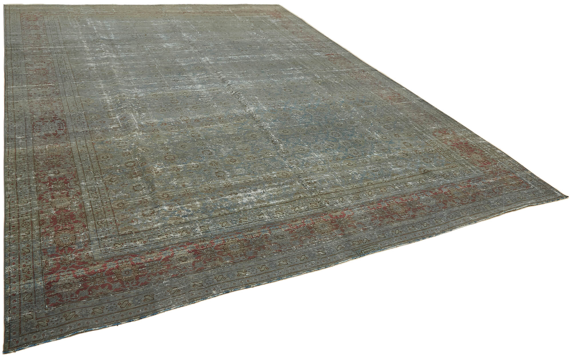 10 x 13 Grey Overdyed Large Area Rug - 7629