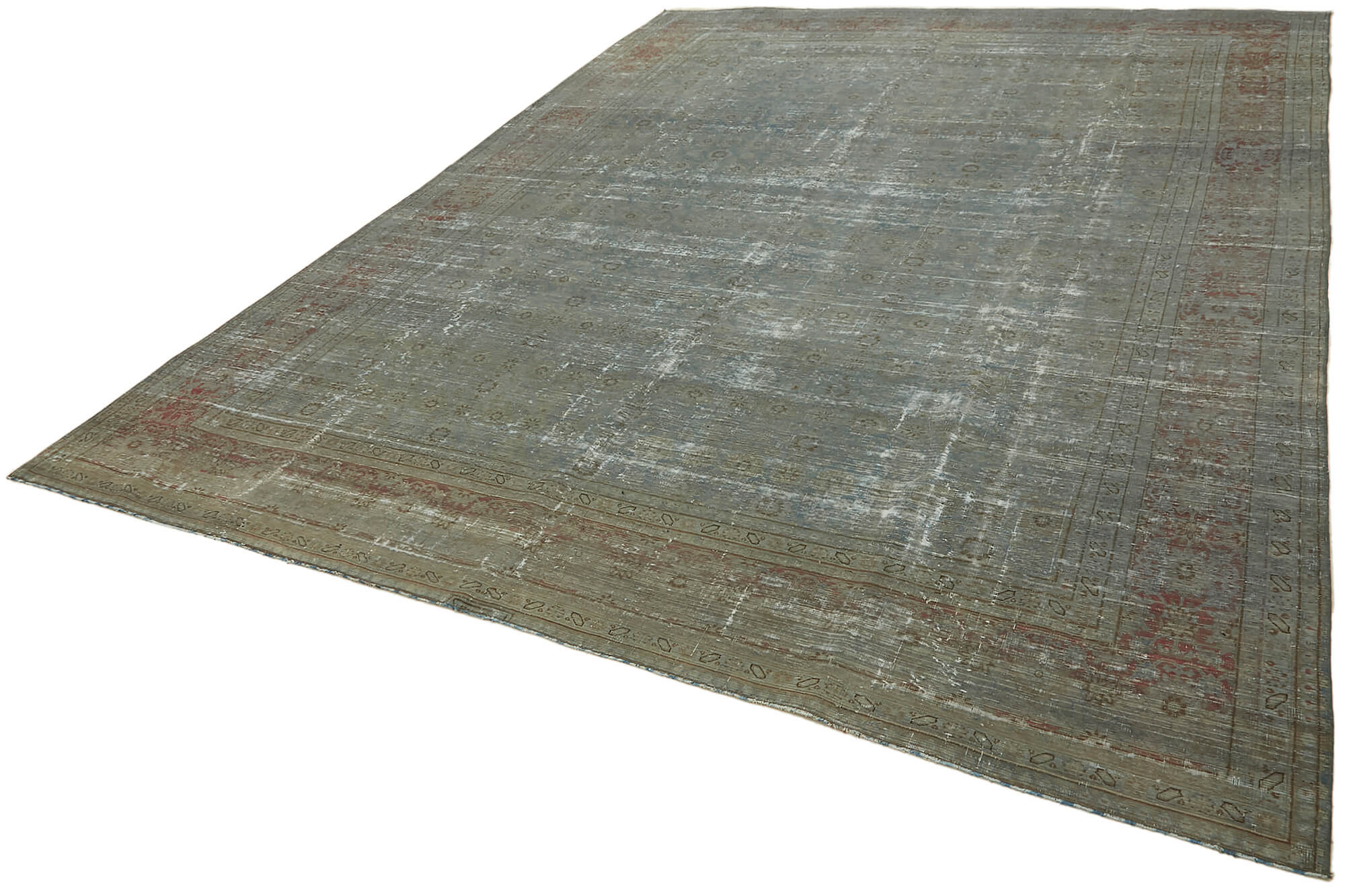 10 x 13 Grey Overdyed Large Area Rug - 7629