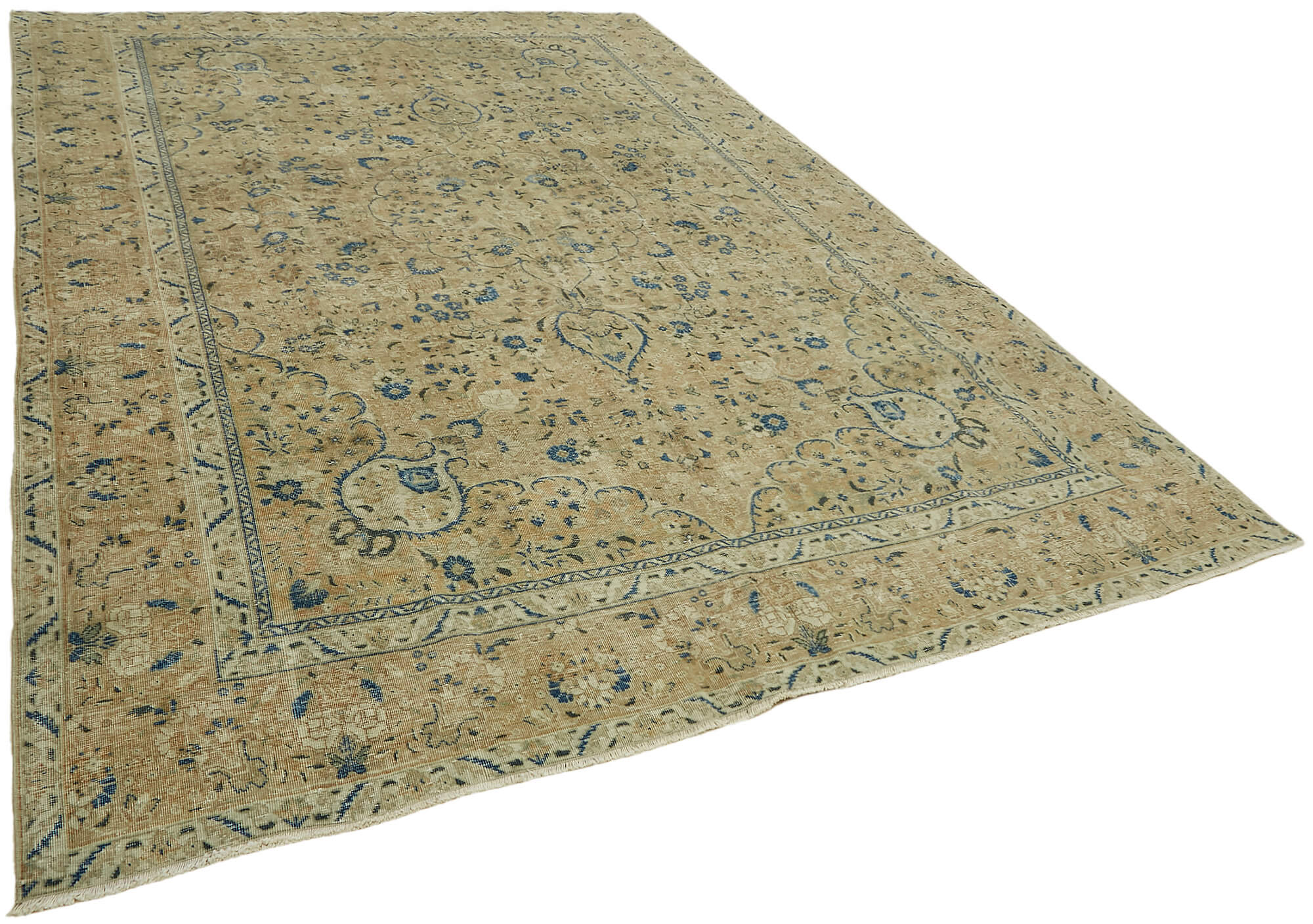 8 x 12 Beige Vintage Large Area Rug - 7630