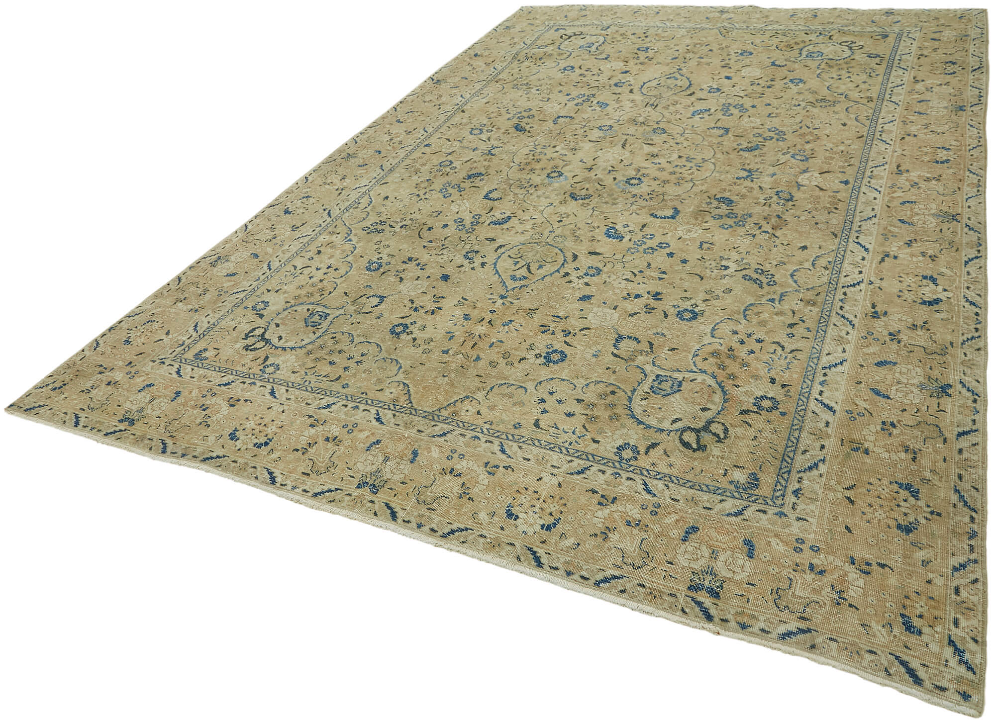 8 x 12 Beige Vintage Large Area Rug - 7630