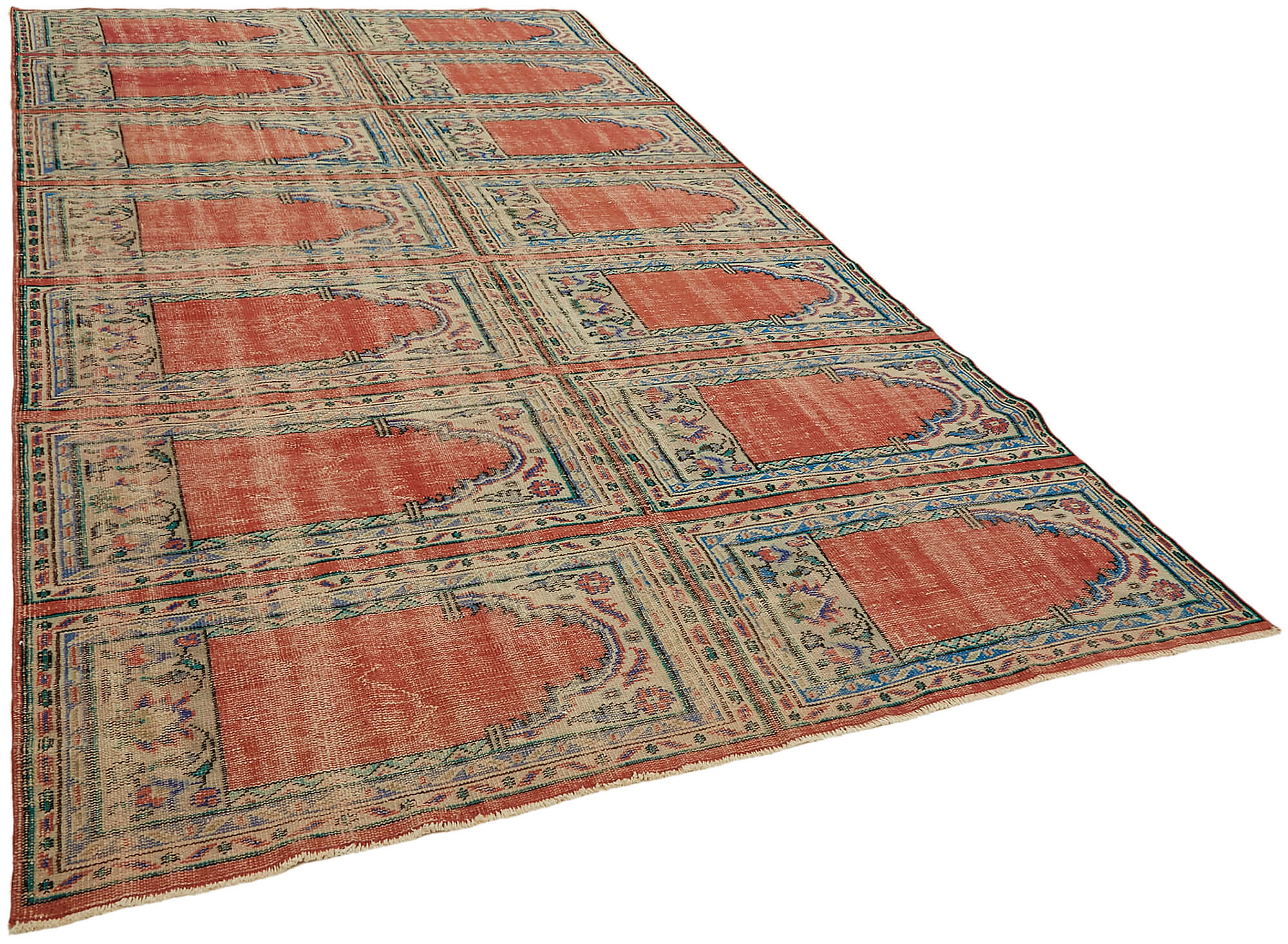 8 x 13 Beige Vintage Large Area Rug - 7639