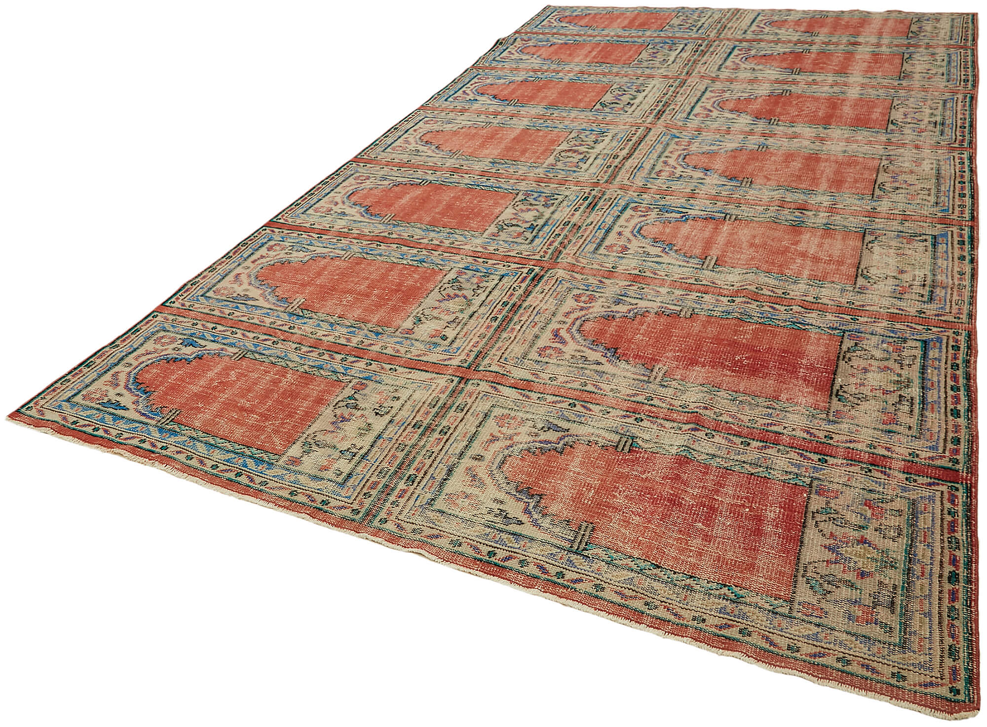 8 x 13 Beige Vintage Large Area Rug - 7639