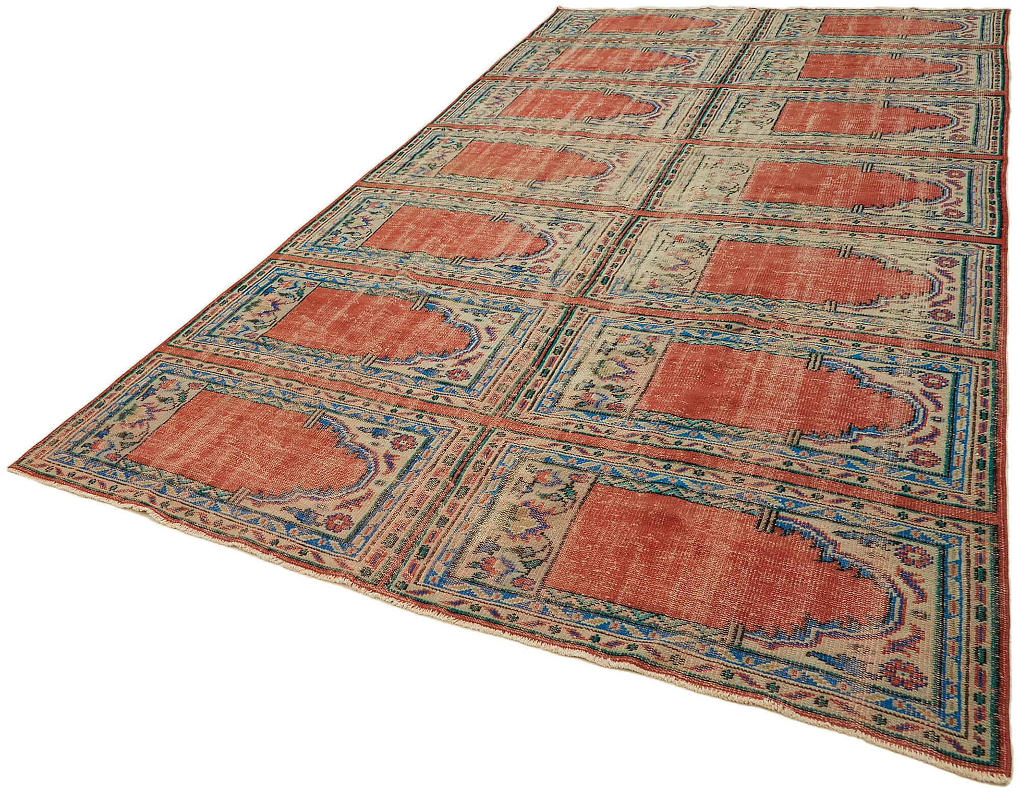 7 x 13 Beige Vintage Large Area Rug - 7640