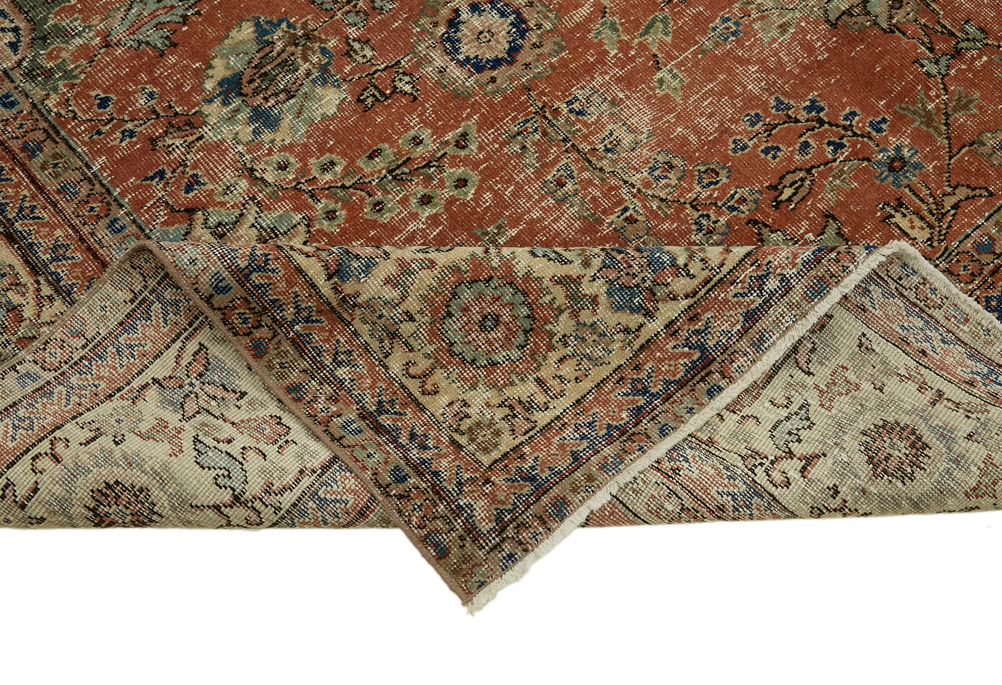 8 x 11 Beige Vintage Large Area Rug - 7646