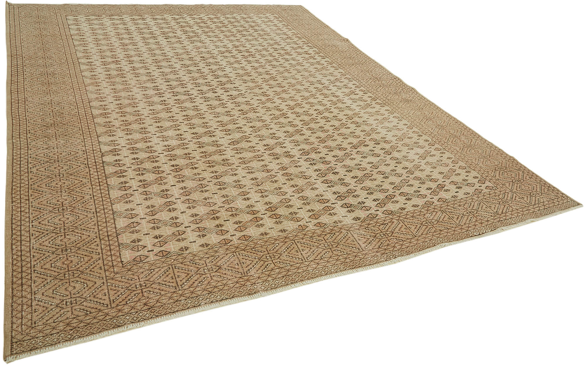 9 x 11 Beige Vintage Large Area Rug - 7648