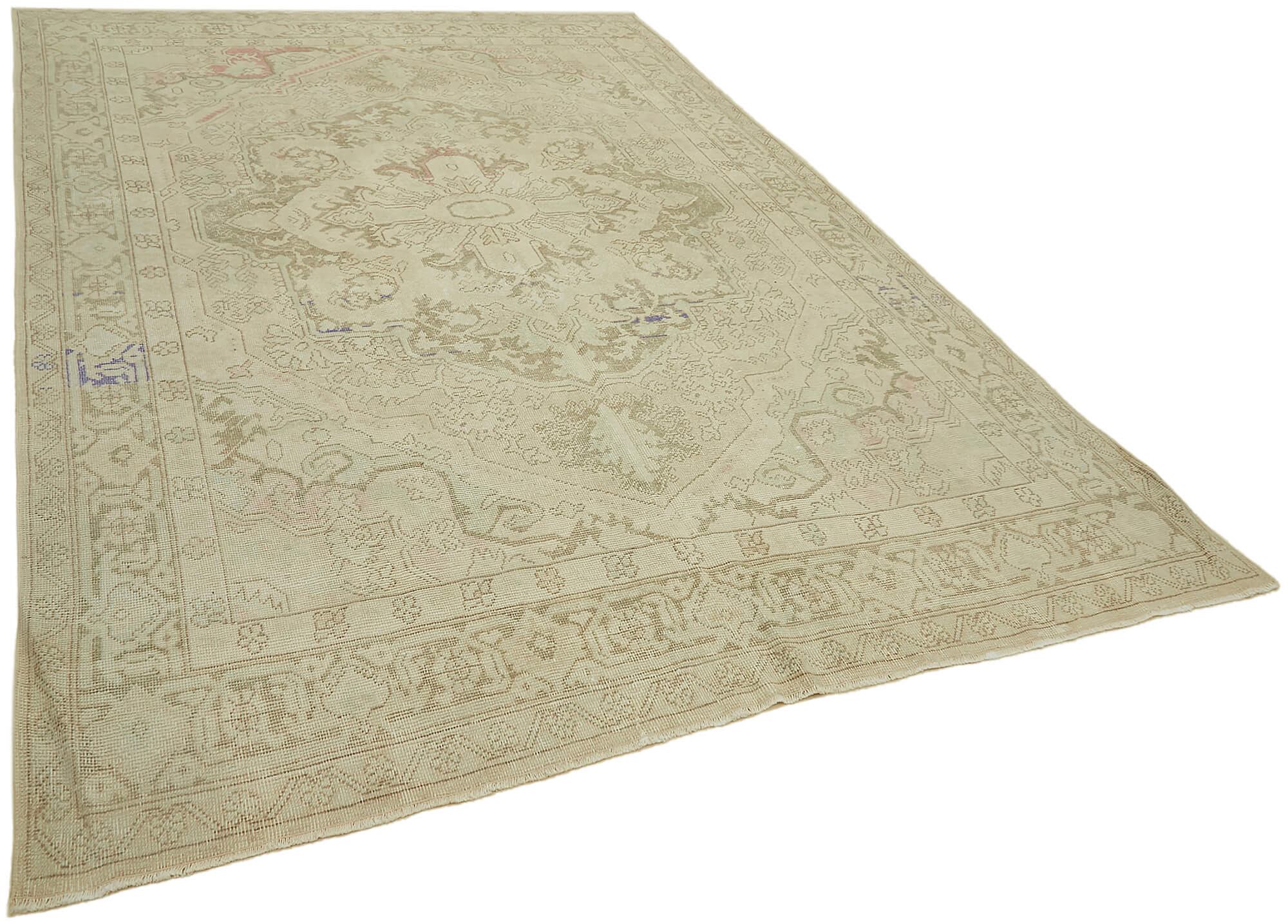 8 x 11 Beige Vintage Large Area Rug - 7649