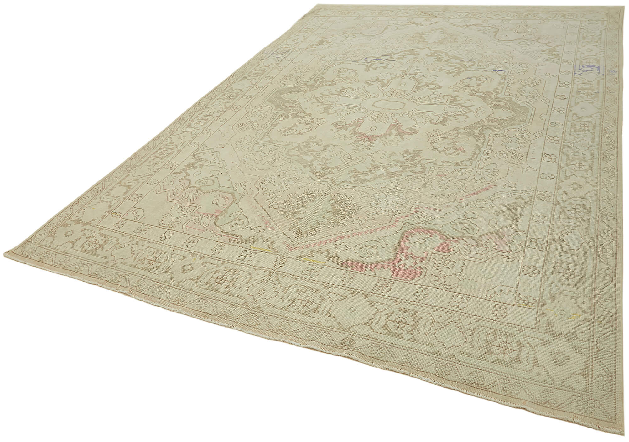 8 x 11 Beige Vintage Large Area Rug - 7649