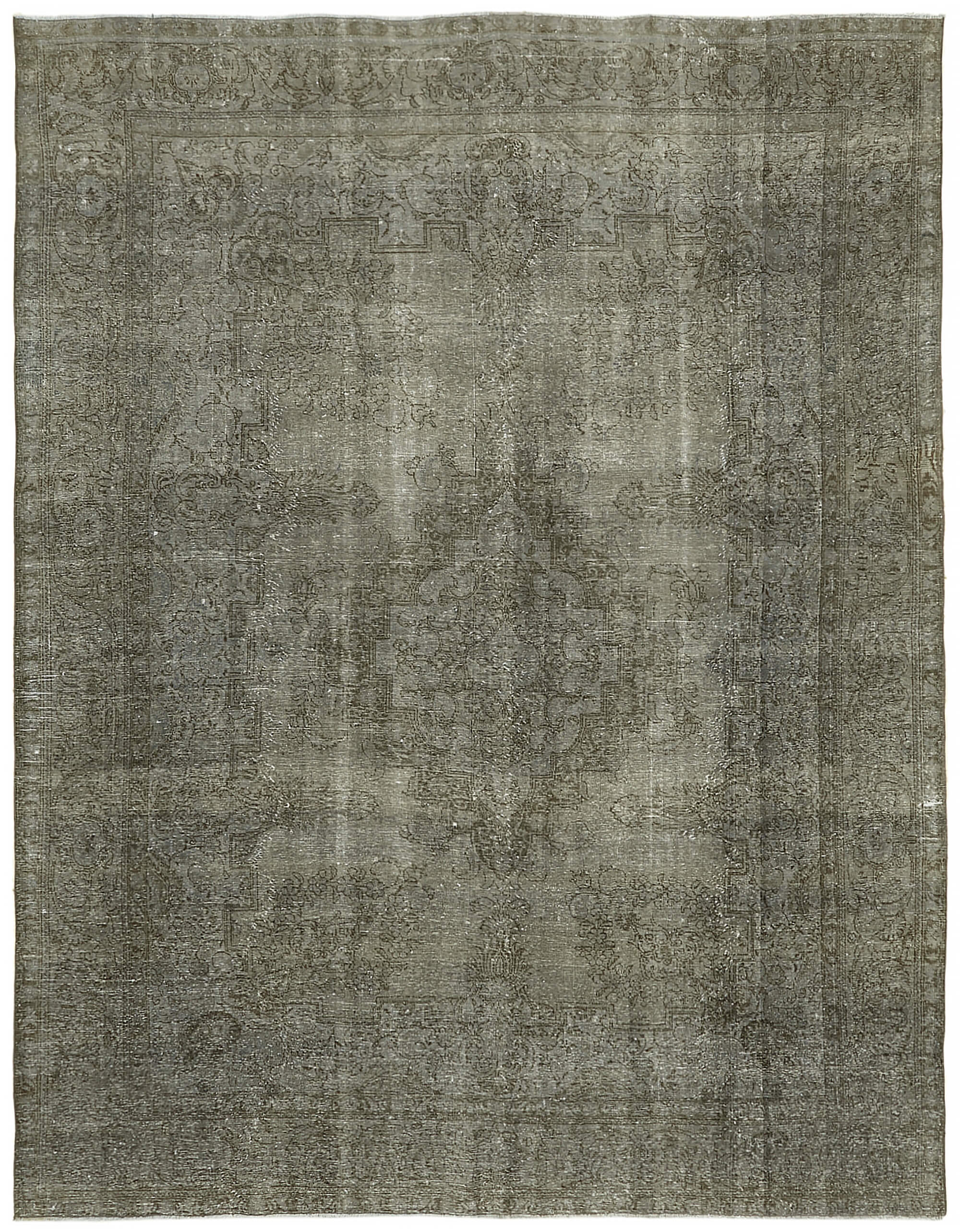 9 x 12 Grey Overdyed Large Area Rug - 7650