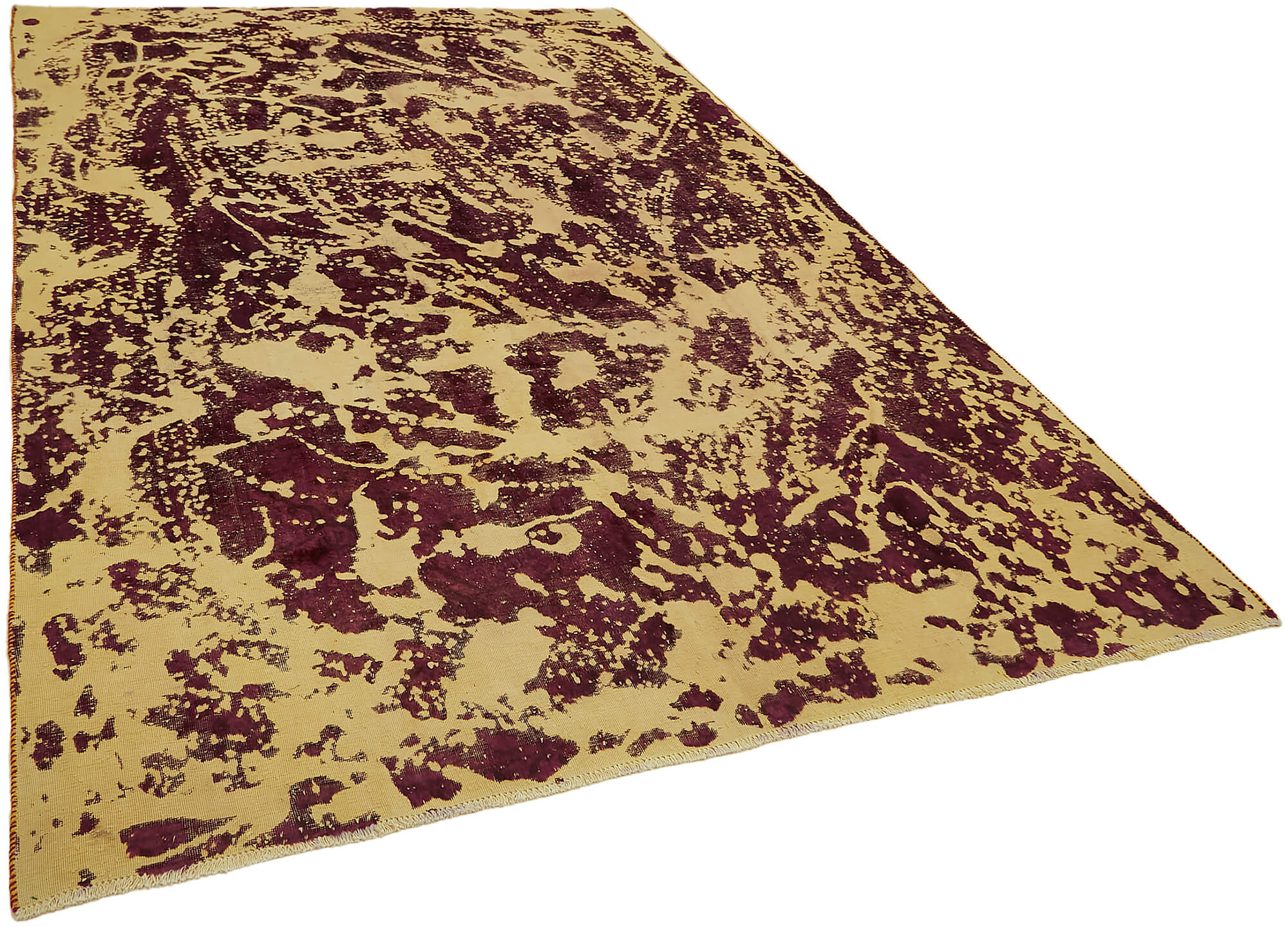 7 x 11 Yellow Overdyed Large Area Rug - 7654