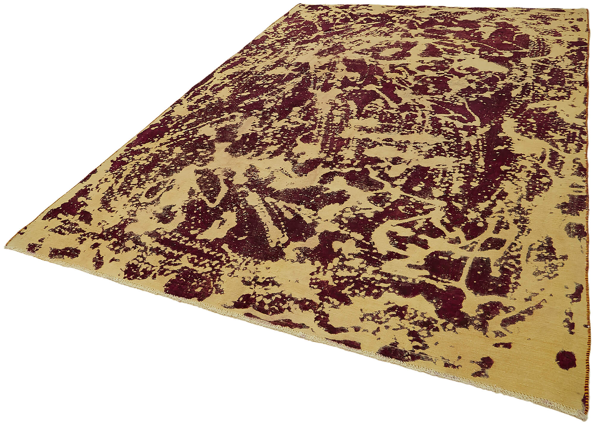 7 x 11 Yellow Overdyed Large Area Rug - 7654