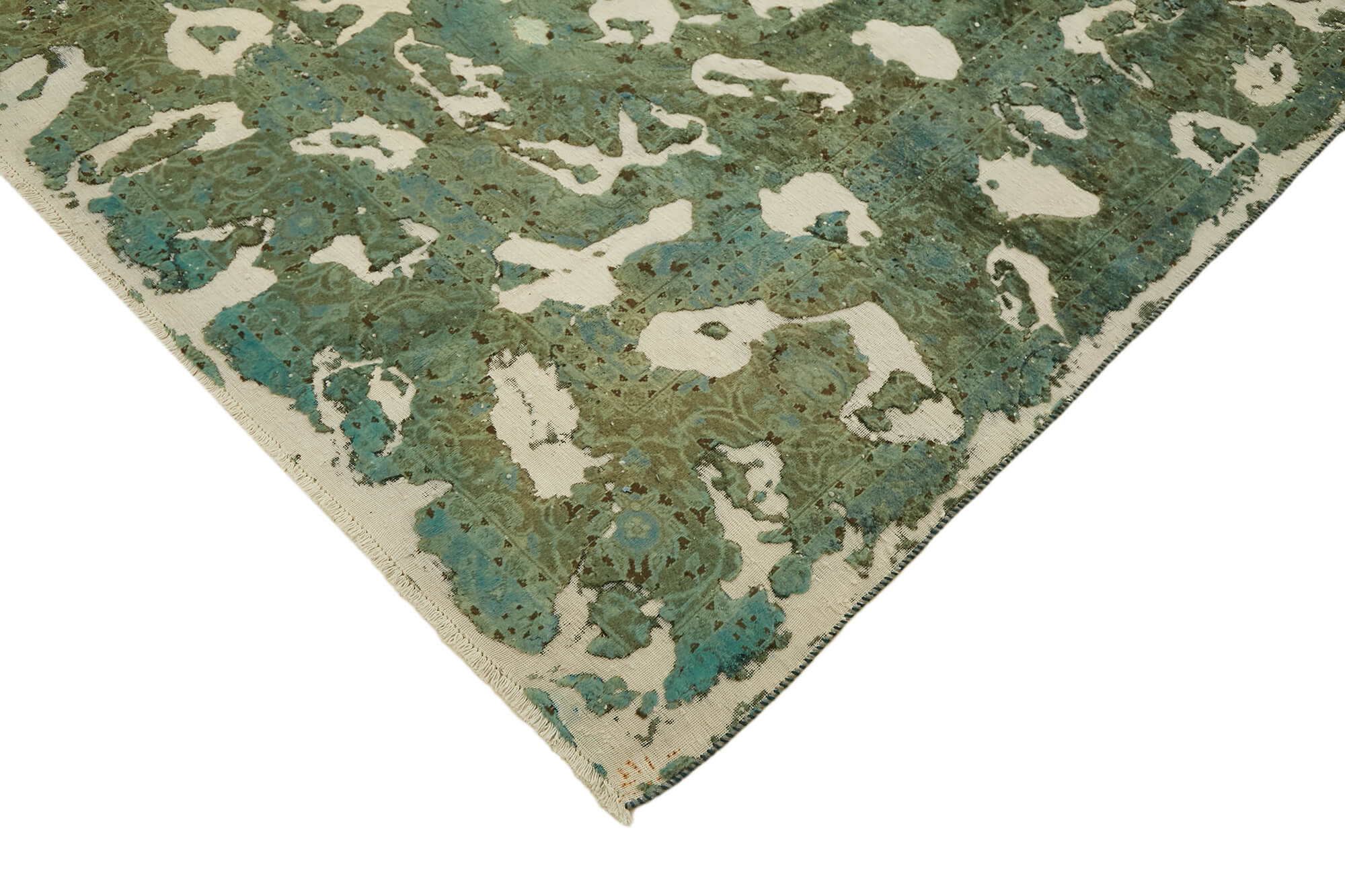 8 x 11 Green Overdyed Large Area Rug - 7655