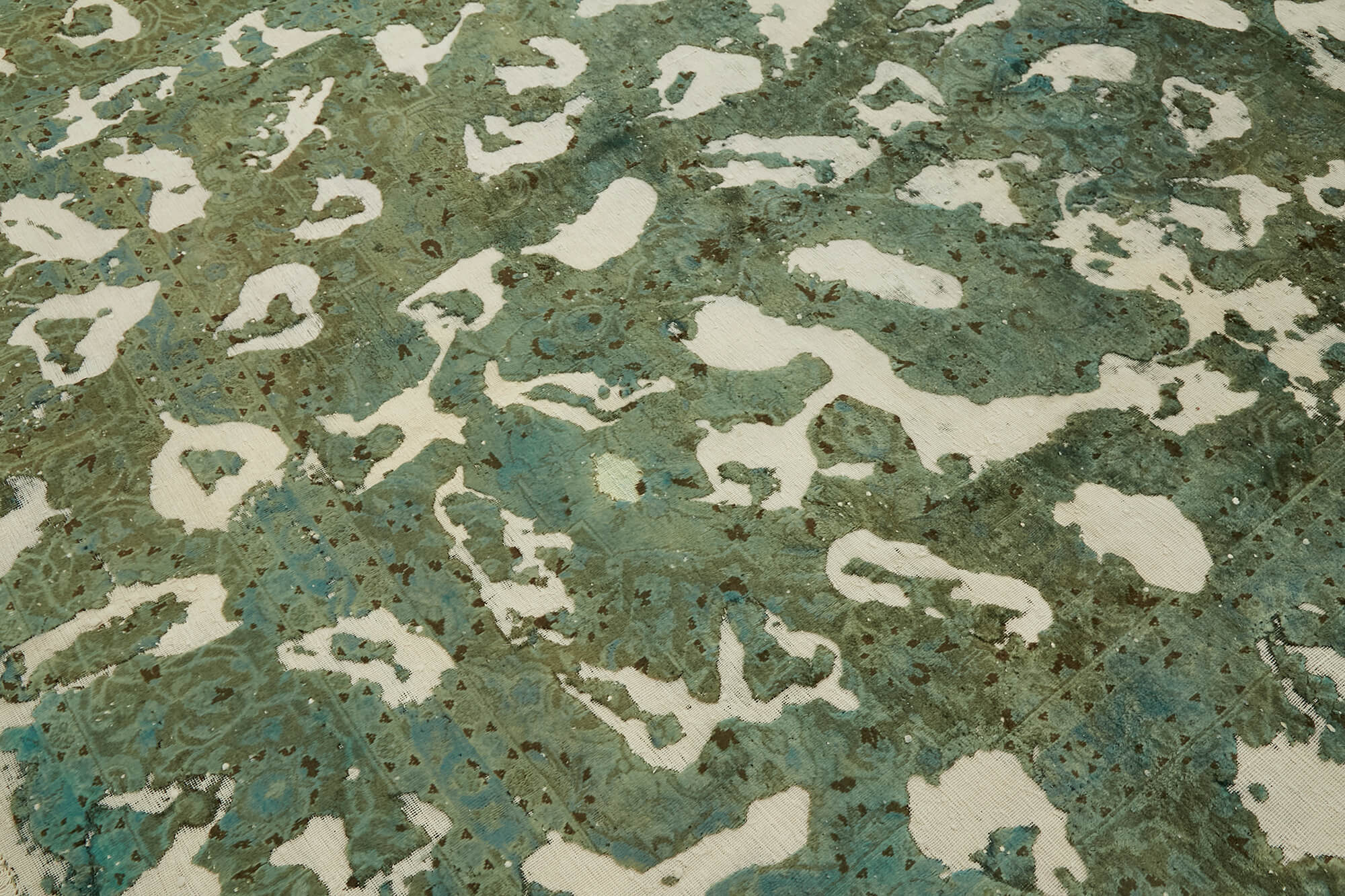 8 x 11 Green Overdyed Large Area Rug - 7655