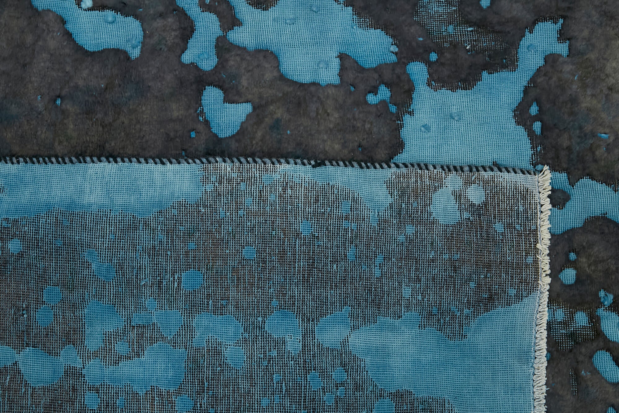 9 x 12 Blue Overdyed Large Area Rug - 7657