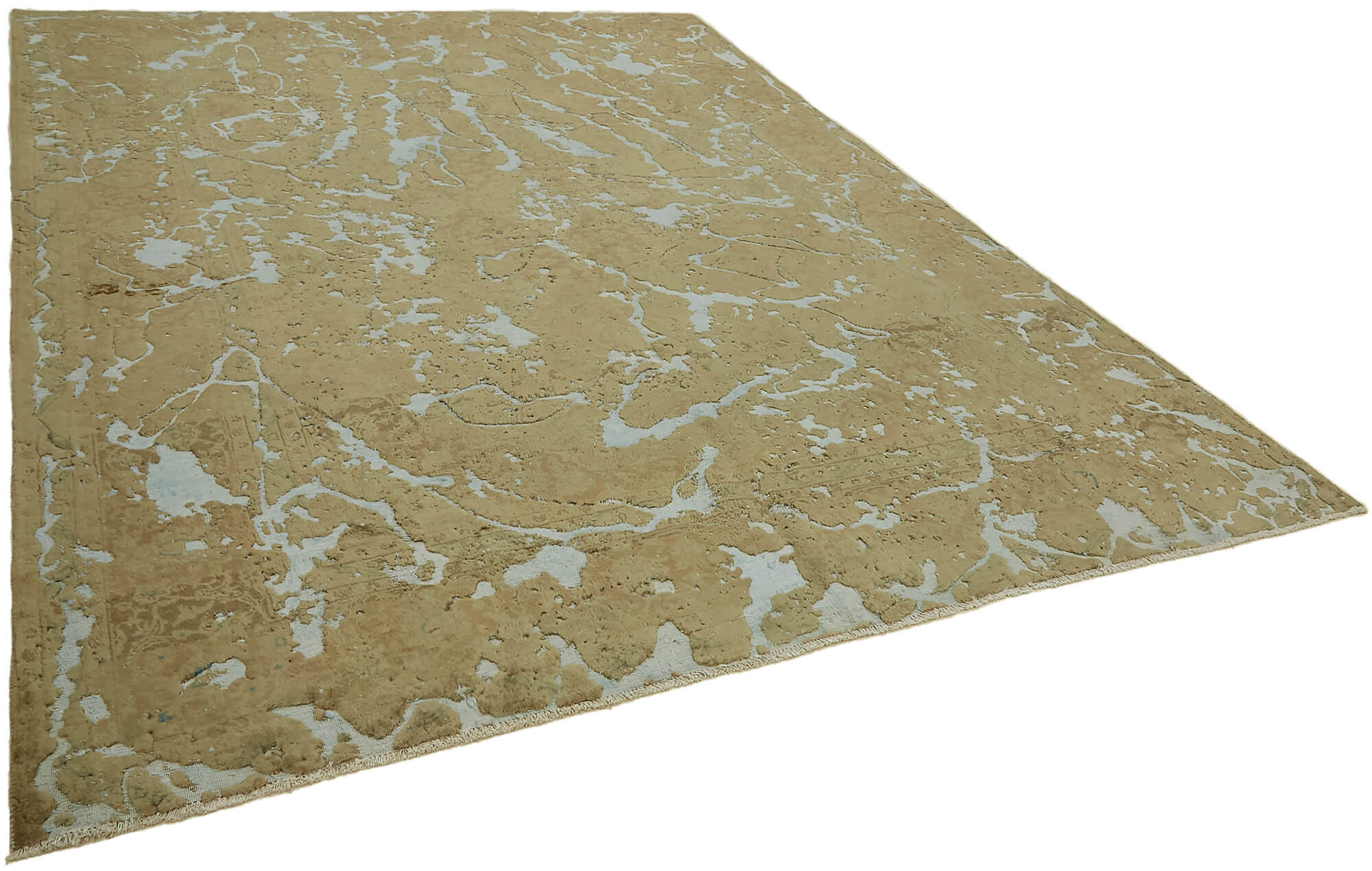 9 x 12 Beige Overdyed Large Area Rug - 7660