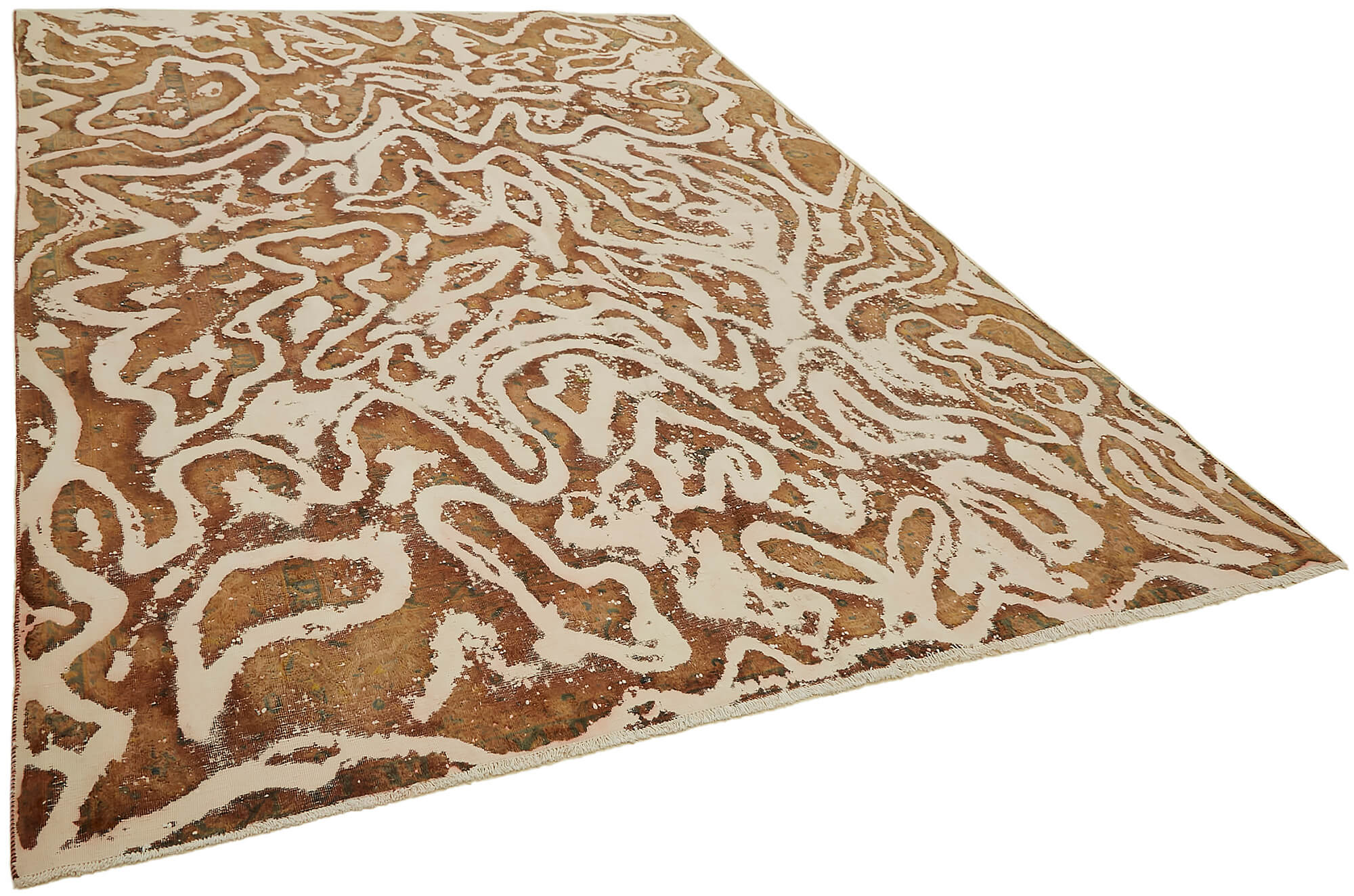 8 x 11 Beige Overdyed Large Area Rug - 7661