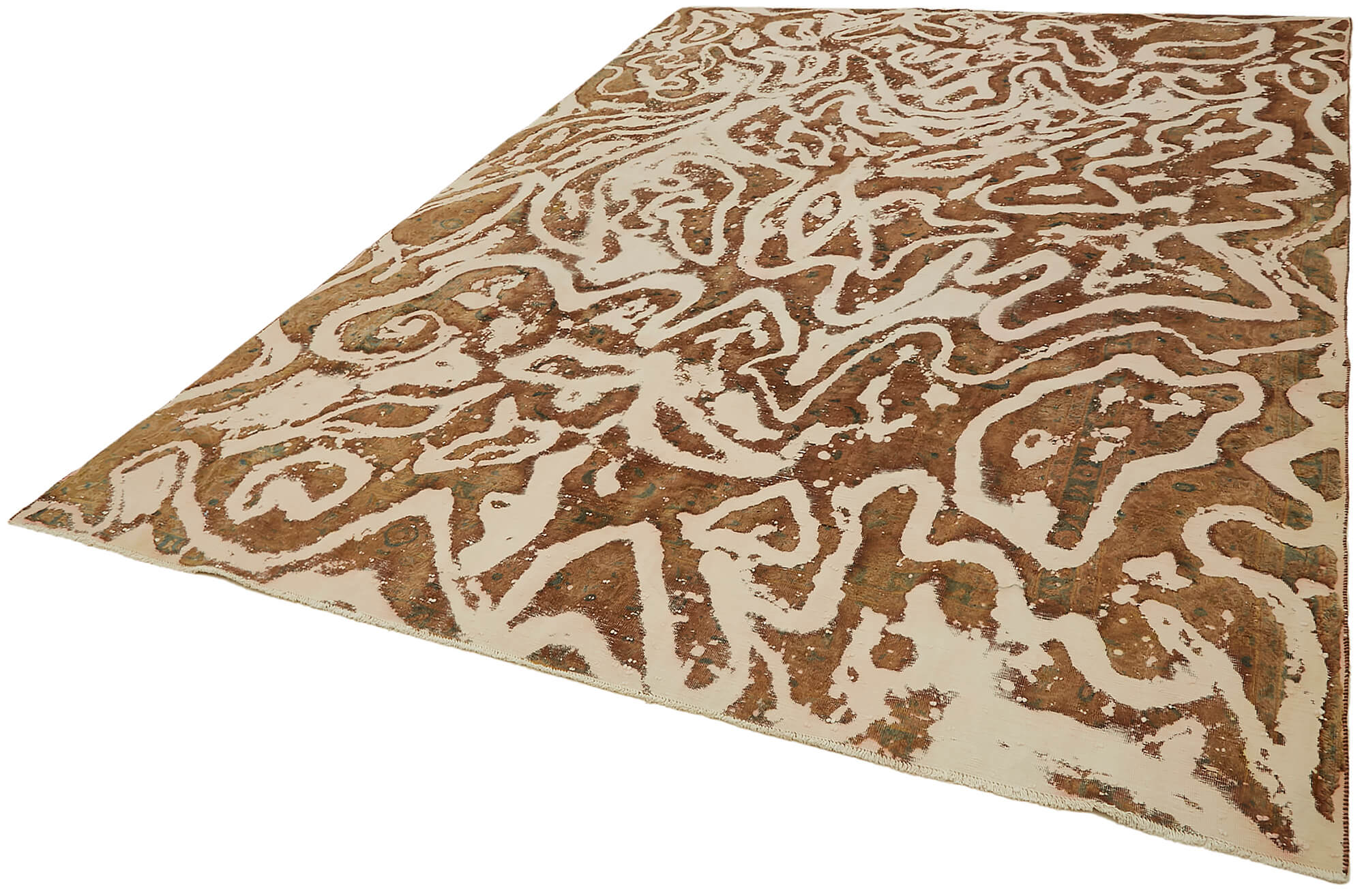 8 x 11 Beige Overdyed Large Area Rug - 7661