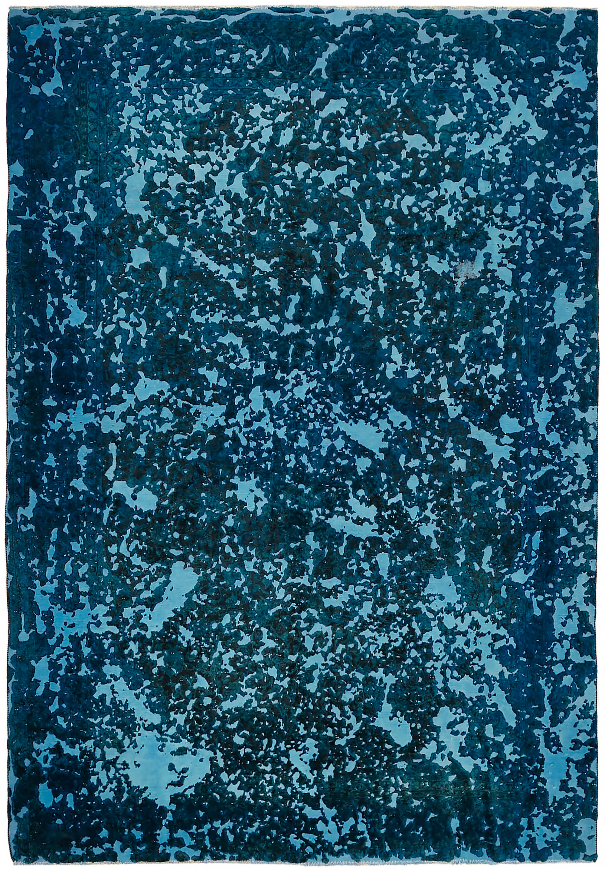 9 x 12 Blue Overdyed Large Area Rug - 7667