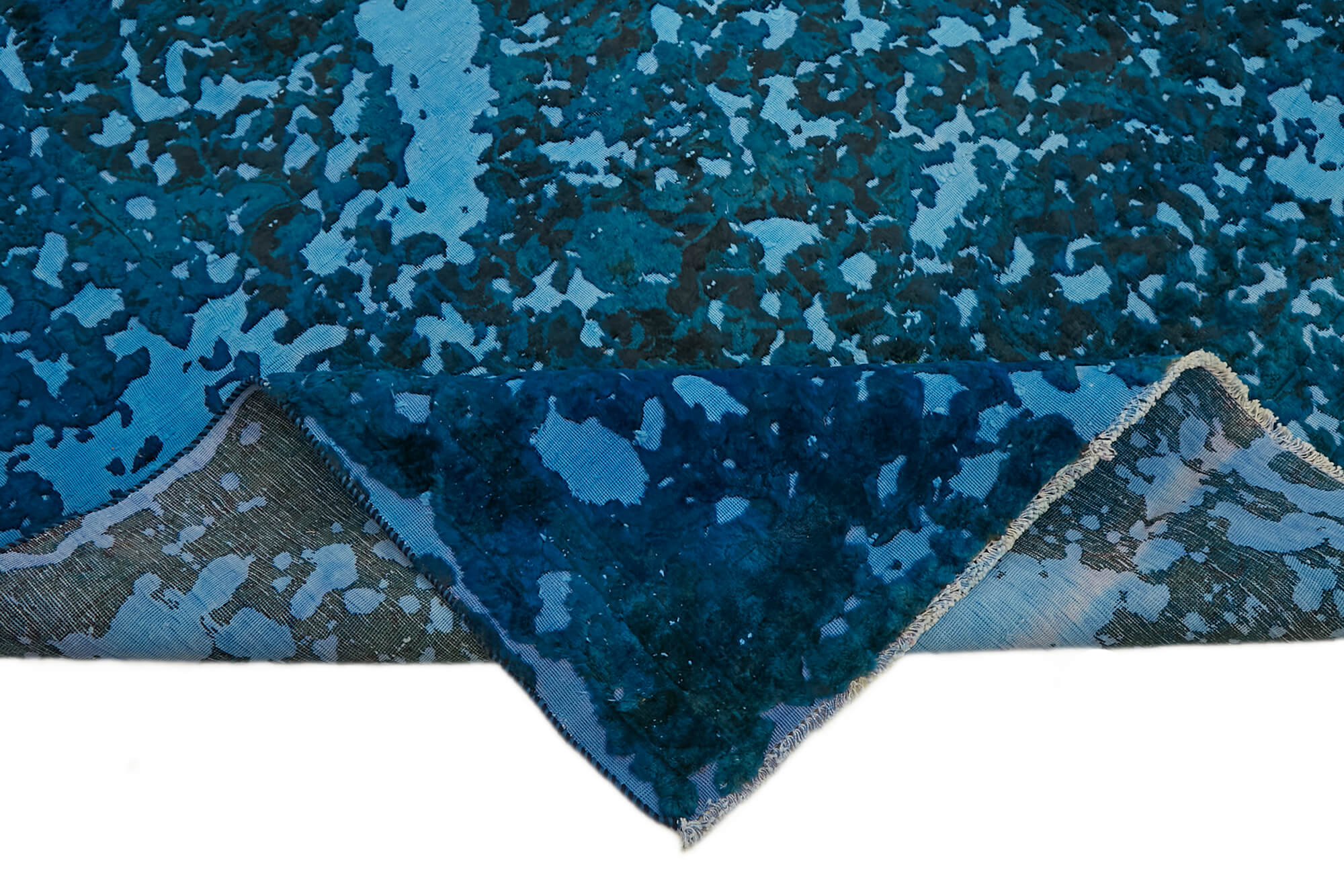 9 x 12 Blue Overdyed Large Area Rug - 7667