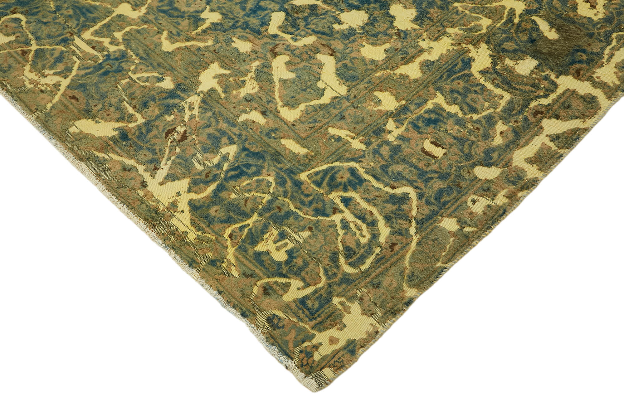 9 x 12 Yellow Overdyed Large Area Rug - 7669