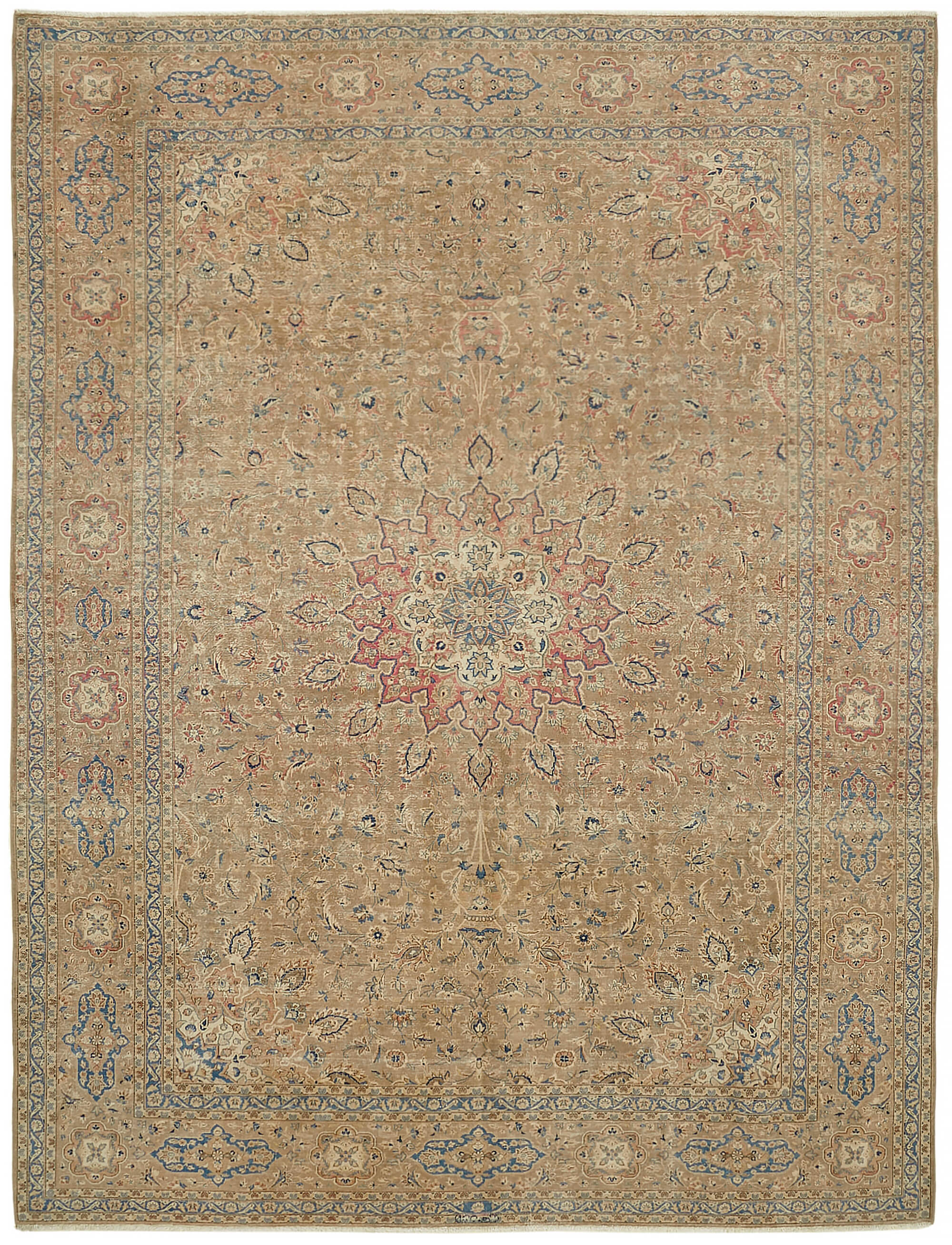 10 x 13 Beige Vintage Large Area Rug - 7671