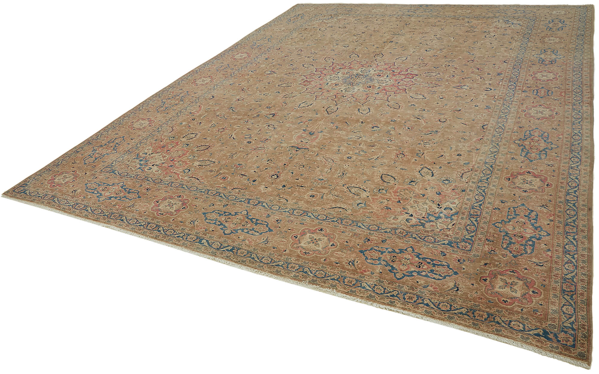 10 x 13 Beige Vintage Large Area Rug - 7671