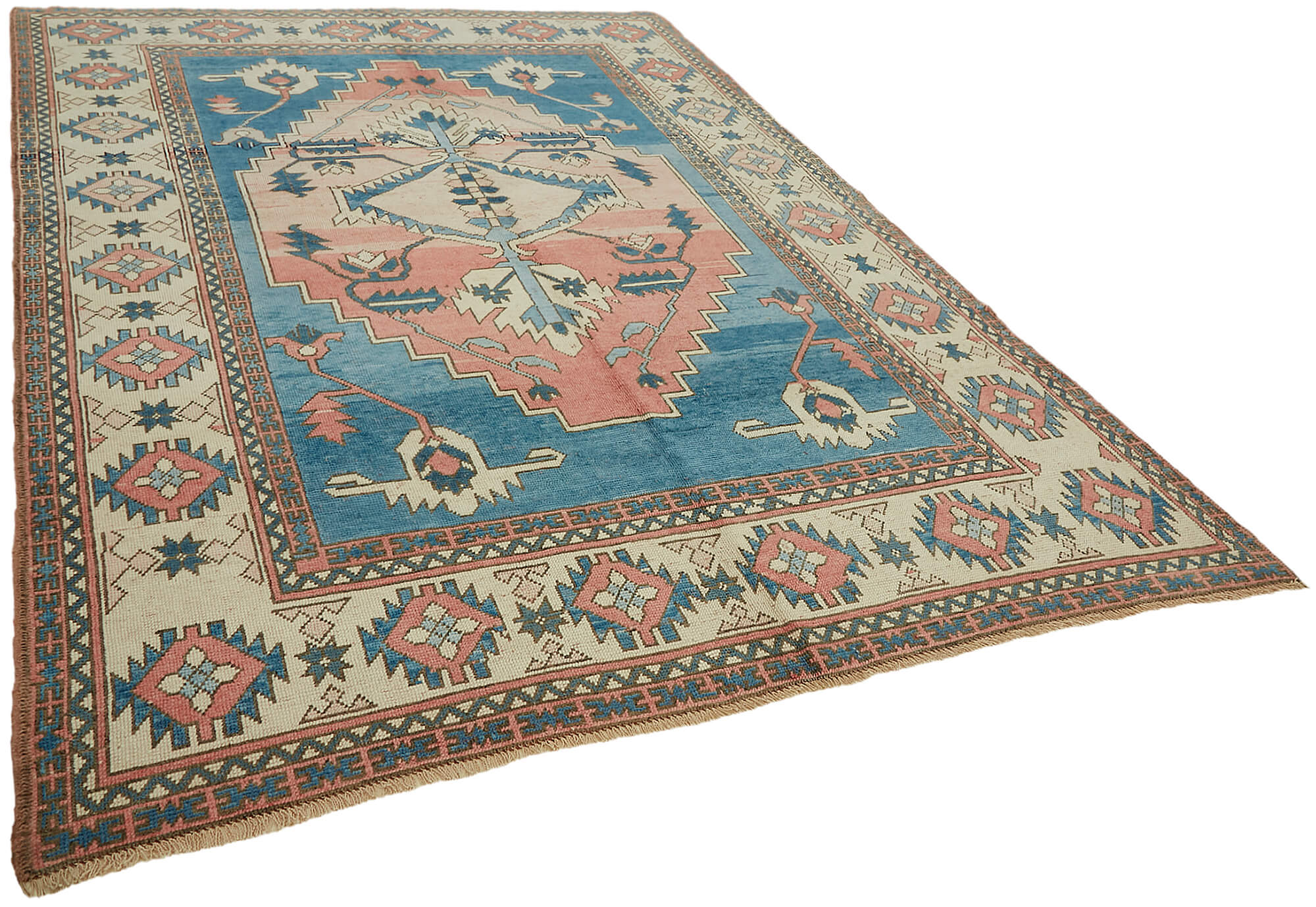 7 x 11 Beige Vintage Large Area Rug - 7843