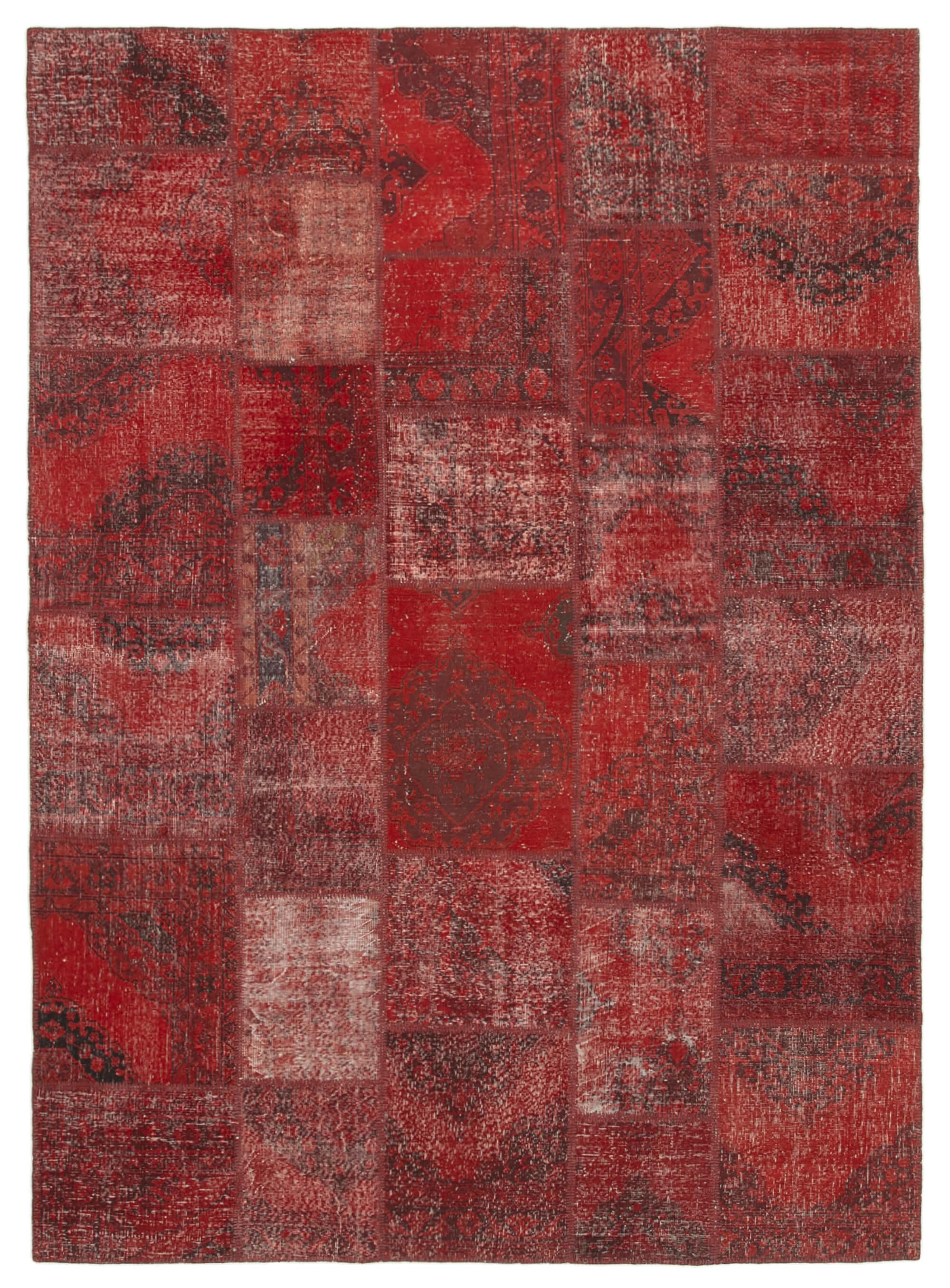 8 x 11 Red Patchwork Rug- 961