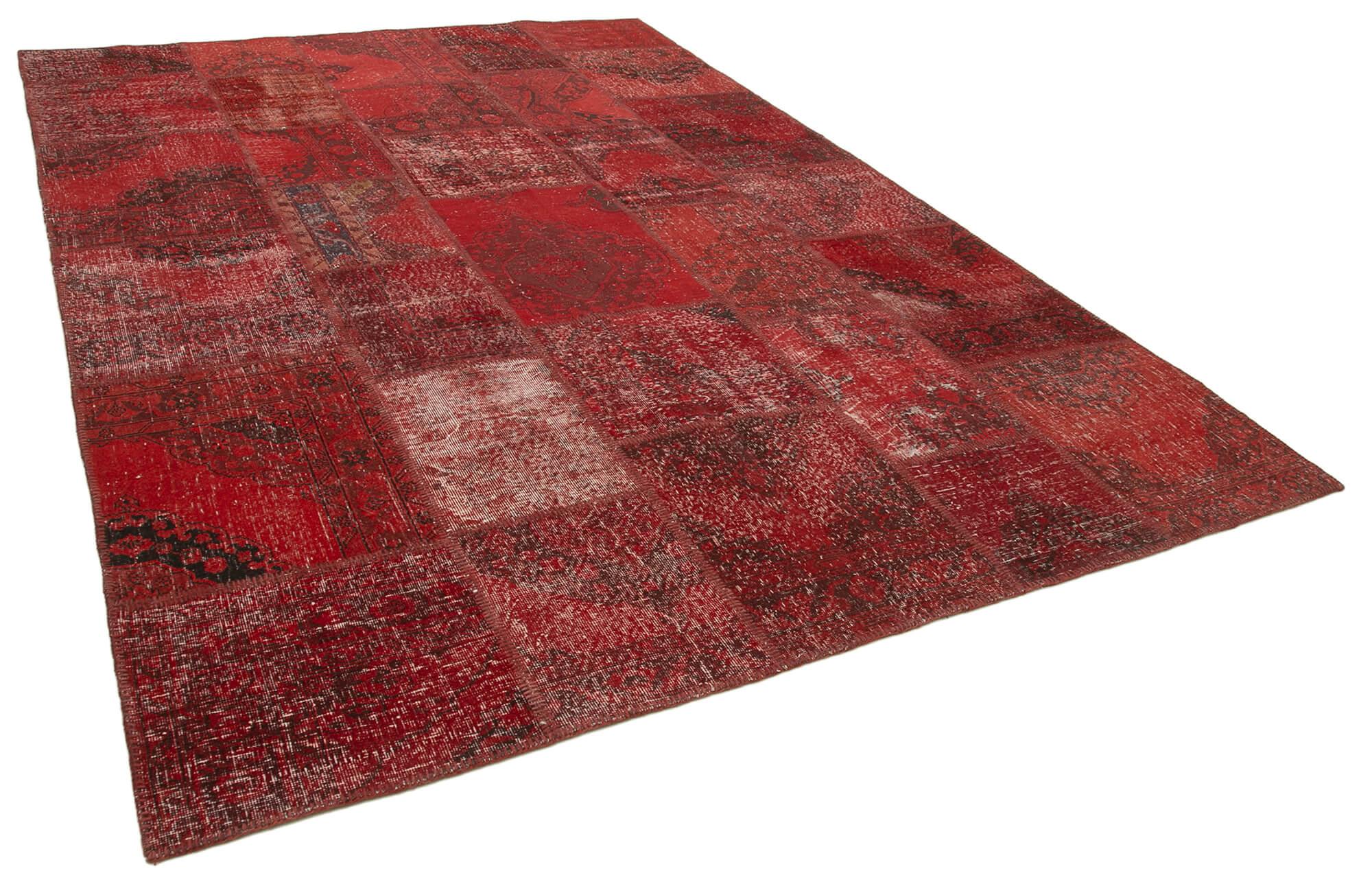 8 x 11 Red Patchwork Rug- 961