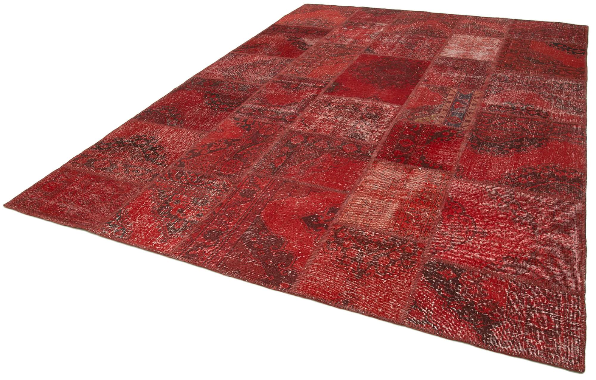 8 x 11 Red Patchwork Rug- 961